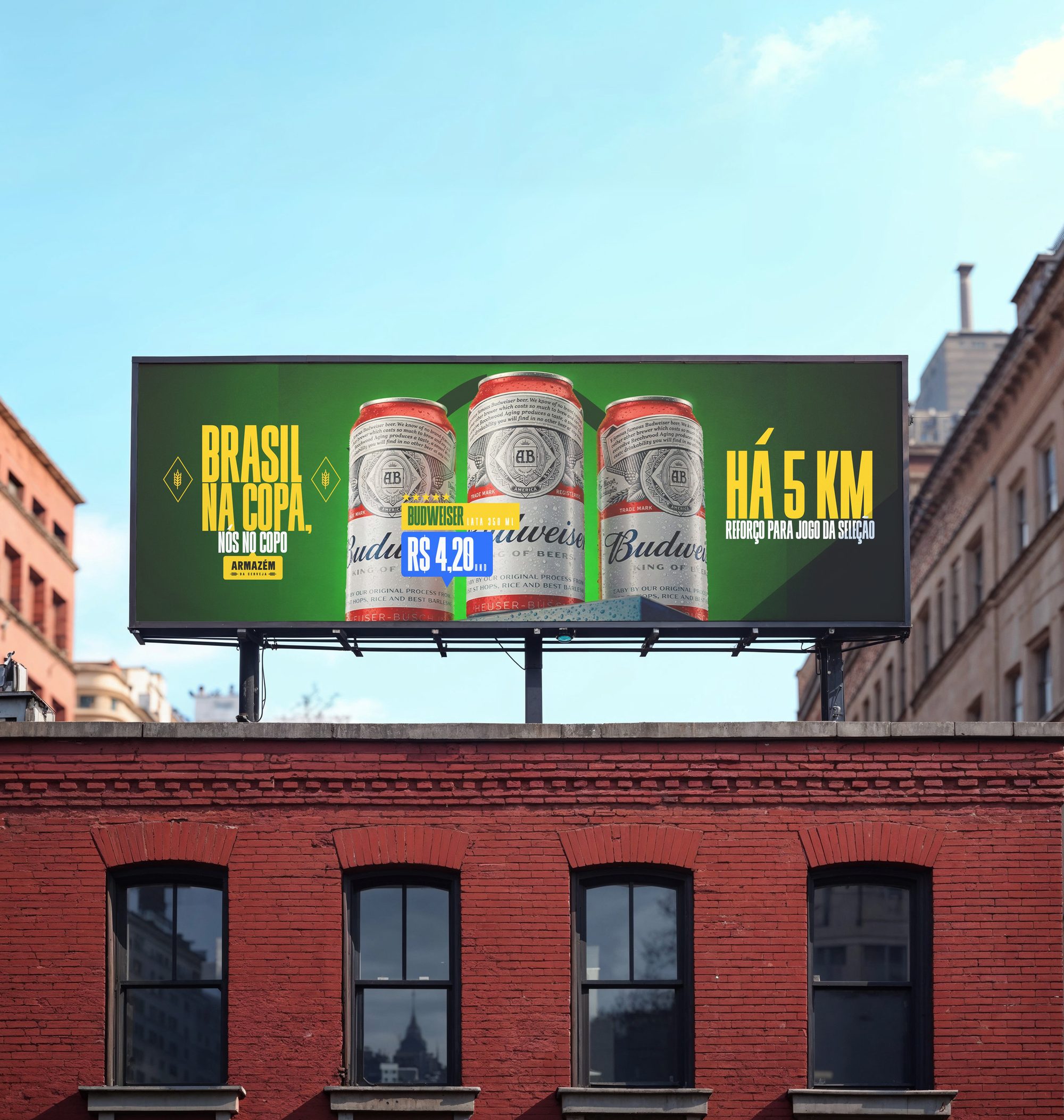Outdoor — Brasil na Copa, reforço a 5 km do jogo